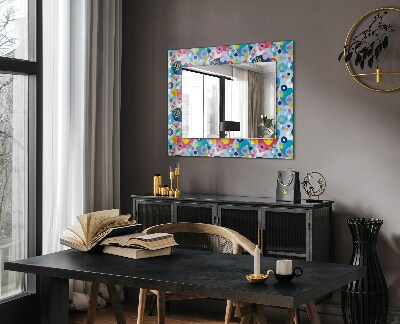 Mirror frame with print Colorful abstract patterns