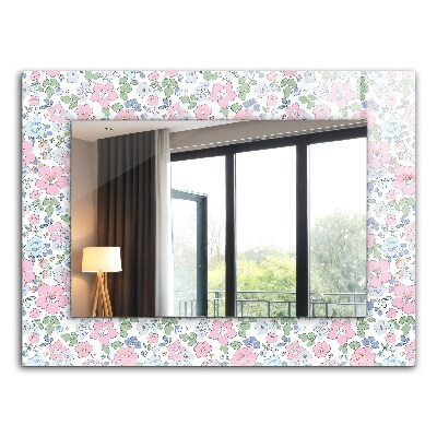 Wall mirror design Floral fabric pattern