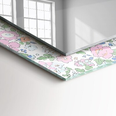 Wall mirror design Floral fabric pattern