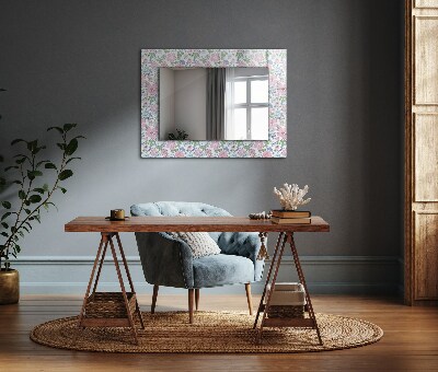 Wall mirror design Floral fabric pattern