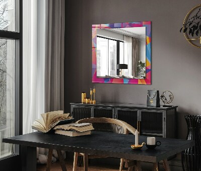 Mirror frame with print Colorful geometric patterns