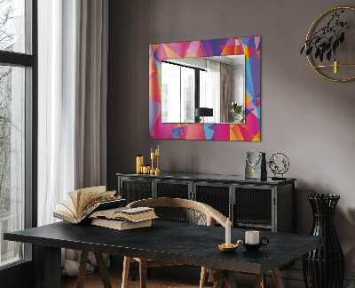 Mirror frame with print Colorful geometric patterns