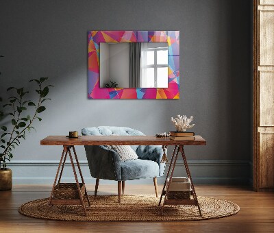 Mirror frame with print Colorful geometric patterns