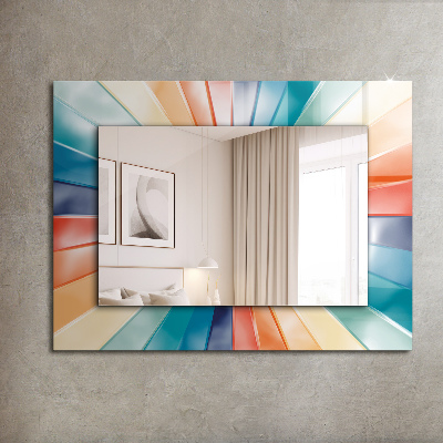 Wall mirror design Colorful light rays