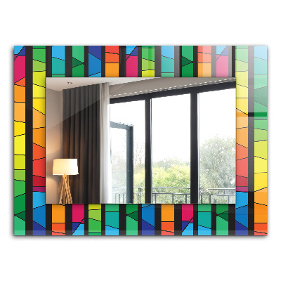 Printed mirror Colorful stained glass stripes