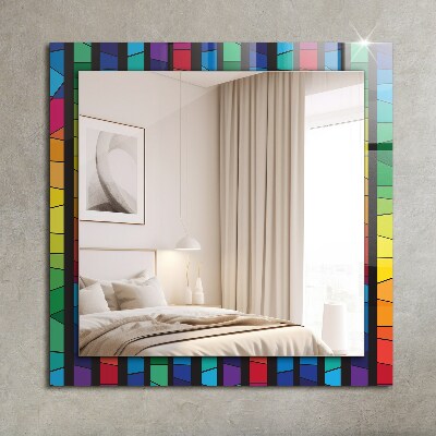 Printed mirror Colorful stained glass stripes