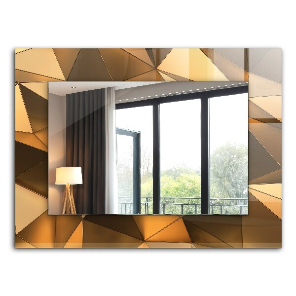 Printed mirror Golden geometric patterns