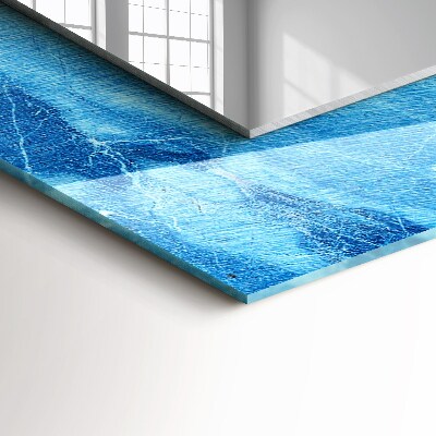 Wall mirror decor Blue marble pattern