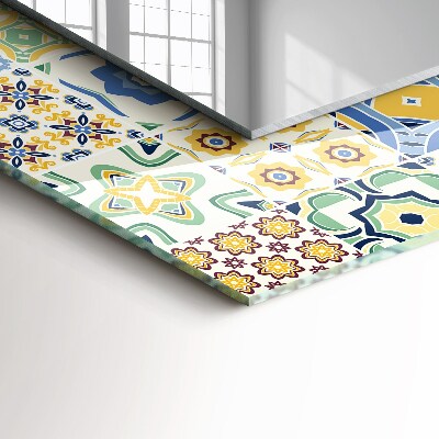 Mirror frame with print Colorful tile patterns