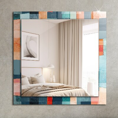 Printed mirror Colorful abstract rectangles