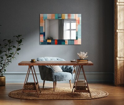 Printed mirror Colorful abstract rectangles