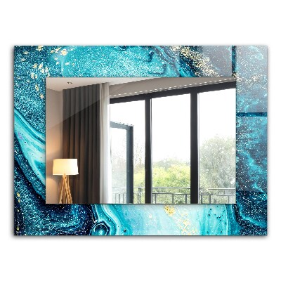 Wall mirror design Abstract blue art