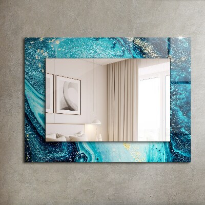 Wall mirror design Abstract blue art