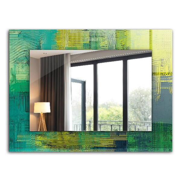 Mirror frame with print Abstract color composition