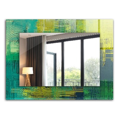 Mirror frame with print Abstract color composition