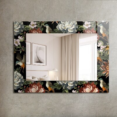 Wall mirror decor Flowers and birds