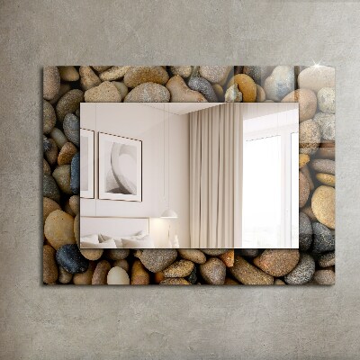 Mirror frame with print Colorful smooth stones