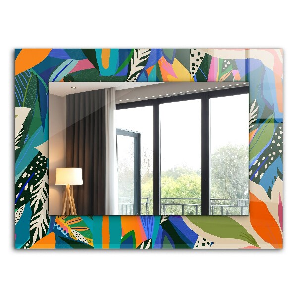 Wall mirror decor Colorful abstract flowers