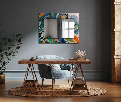 Wall mirror decor Colorful abstract flowers