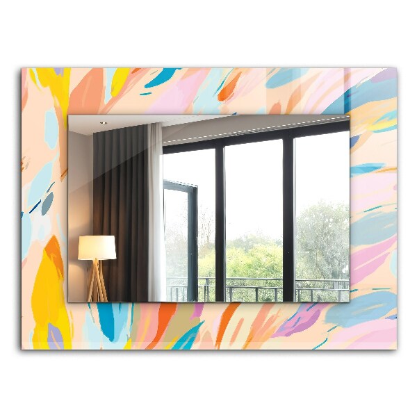 Decorative mirror Abstract colorful strokes