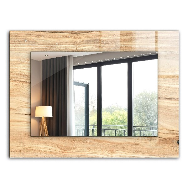 Mirror frame with print Wood grain texture