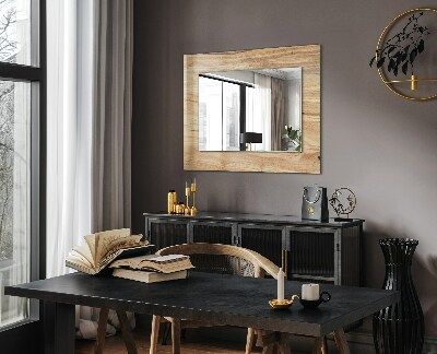 Mirror frame with print Wood grain texture