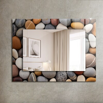 Printed mirror Colorful smooth stones