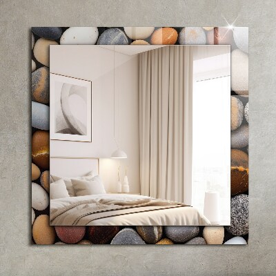 Printed mirror Colorful smooth stones