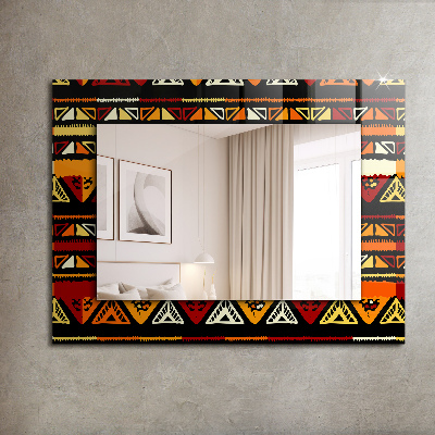 Mirror frame with print Colorful ethnic pattern
