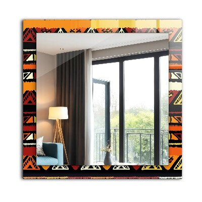 Mirror frame with print Colorful ethnic pattern