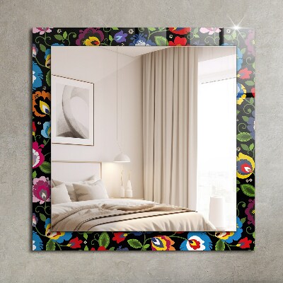 Wall mirror decor Colorful Folk Patterns