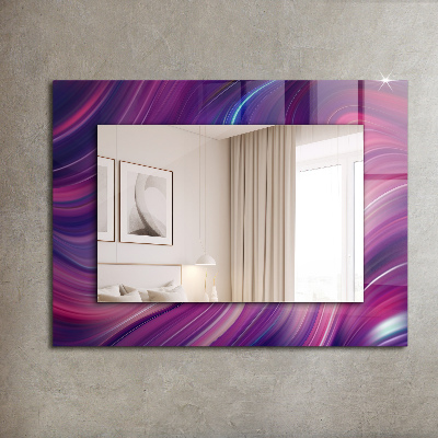 Mirror frame with print Abstract colorful waves