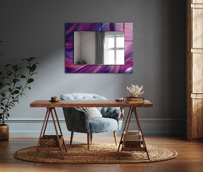 Mirror frame with print Abstract colorful waves