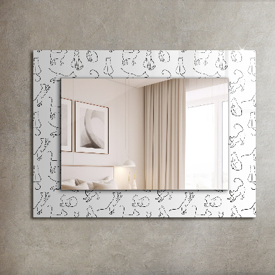 Wall mirror decor Cats outline