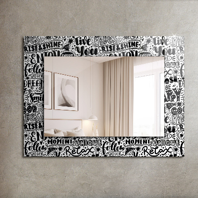 Wall mirror design Motivational hand lettering