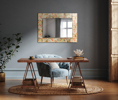 Mirror frame with print Japanese garden