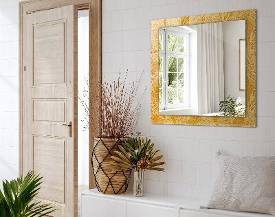 Wall mirror design Leaves orange pattern