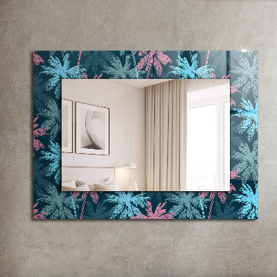 Wall mirror decor Palm trees color pattern
