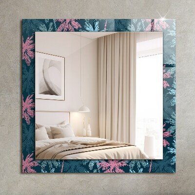 Wall mirror decor Palm trees color pattern