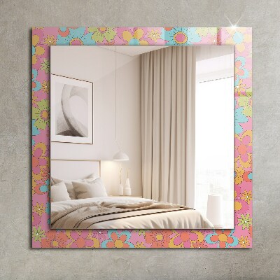 Wall mirror design Colorful floral Groove