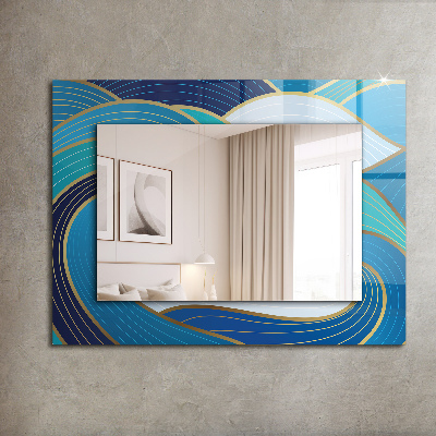 Decorative mirror Waves patterns blue