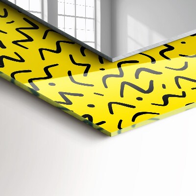 Wall mirror design Yellow abstract pattern