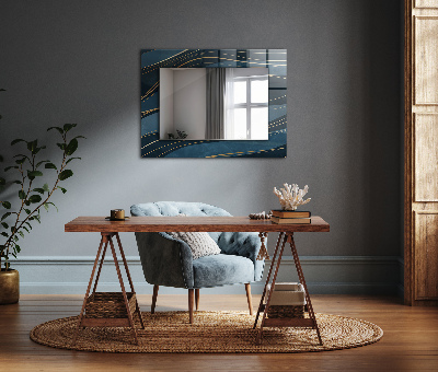 Mirror frame with print Abstract lines