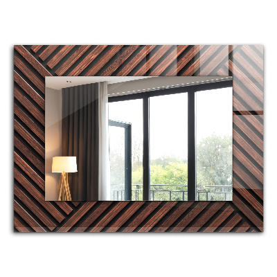 Printed mirror Wooden diagonal slats