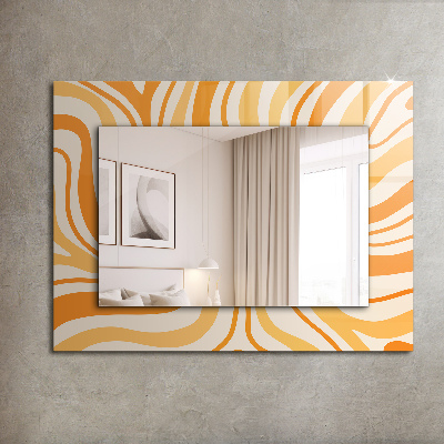 Wall mirror design Abstract orange patterns