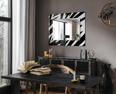 Wall mirror decor Black and white Geometry