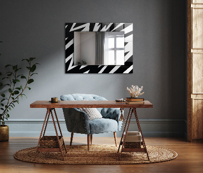 Wall mirror decor Black and white Geometry