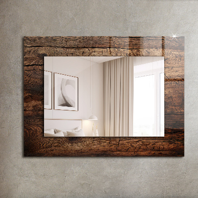 Decorative mirror Wooden board texture