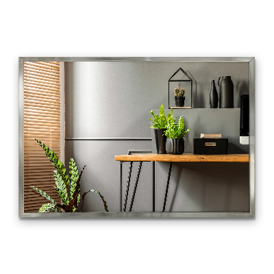 Wall mirror with silver frame elegant design