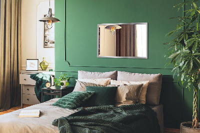 Wall mirror with silver frame elegant design